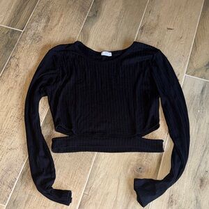 Ardene Black Ribbed Crop Top